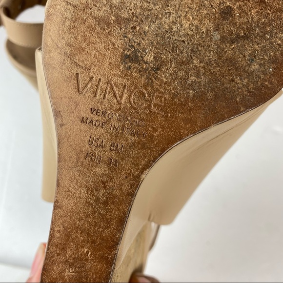 Vince Karen Tan Double Band Wedge Sandal 8 - Picture 6 of 9